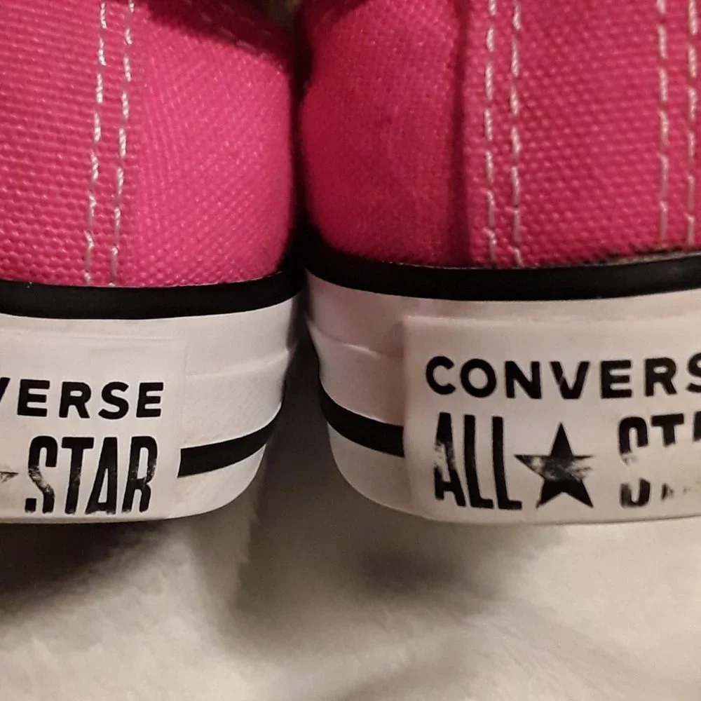 Hot Pink Low Top Classic Converse Sneakers - Picture 4 of 6